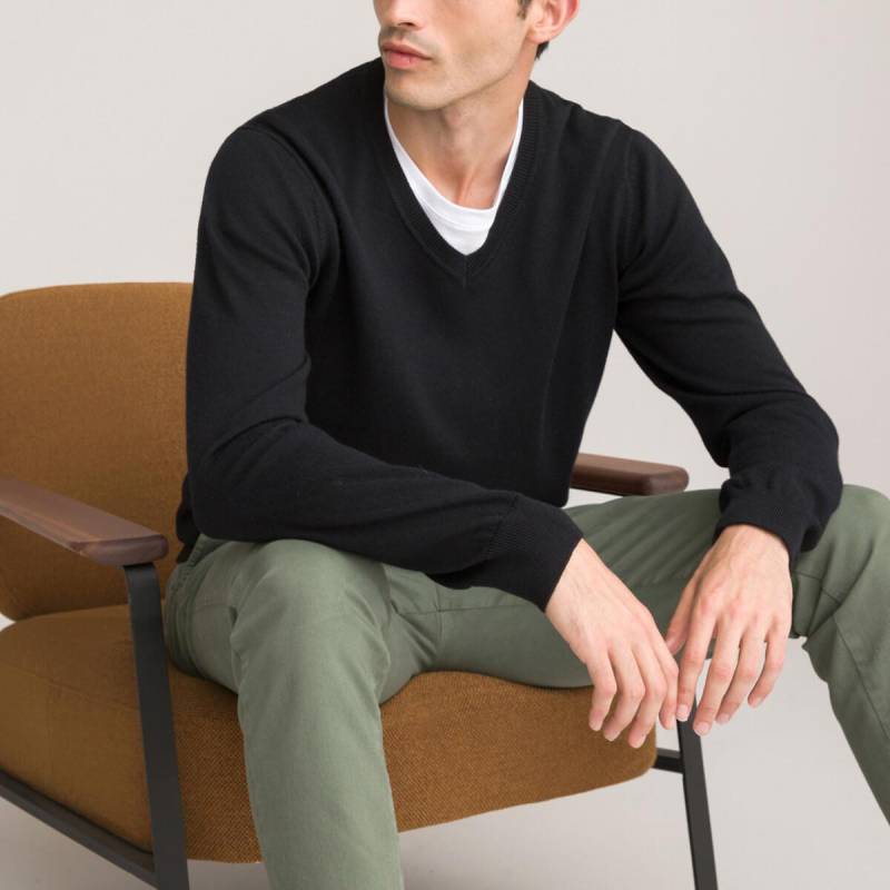 Pullover Mit V-ausschnitt Herren Schwarz S von La Redoute Collections