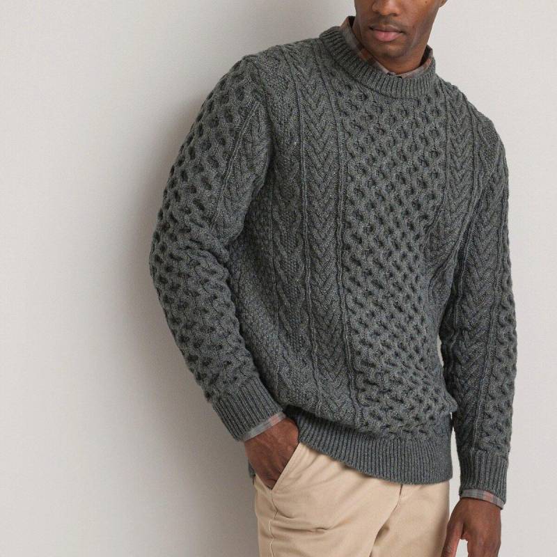 Pullover Mit Zopfmuster Herren Grau S von La Redoute Collections