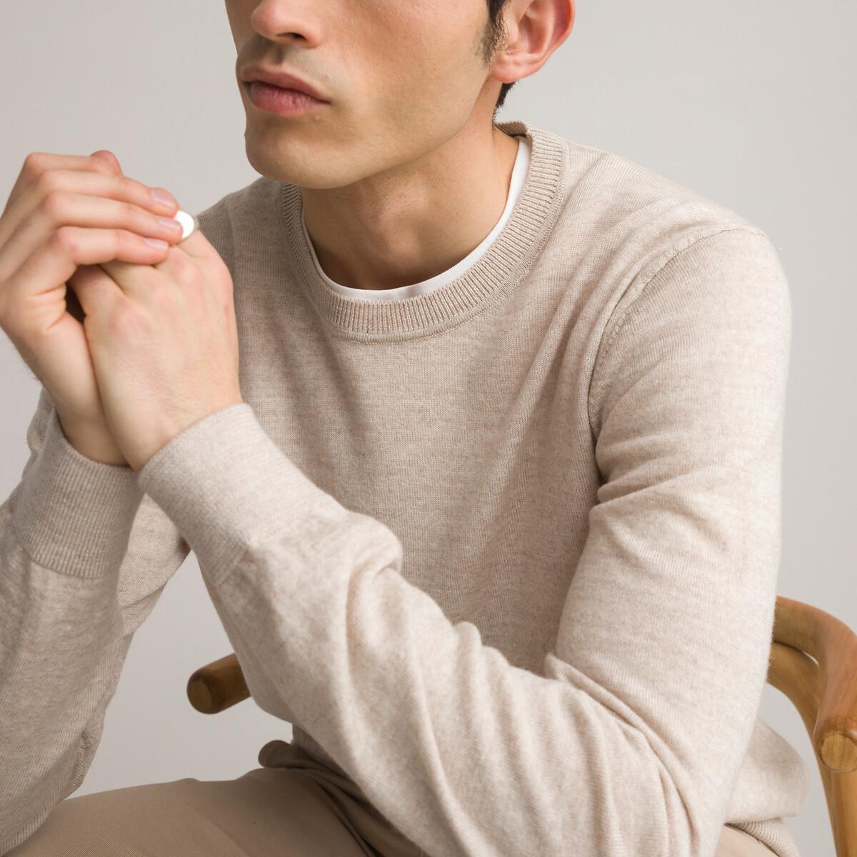 La Redoute Collections - Merino-Pullover made in Europe, für Herren, Beige, Größe XXL von La Redoute Collections