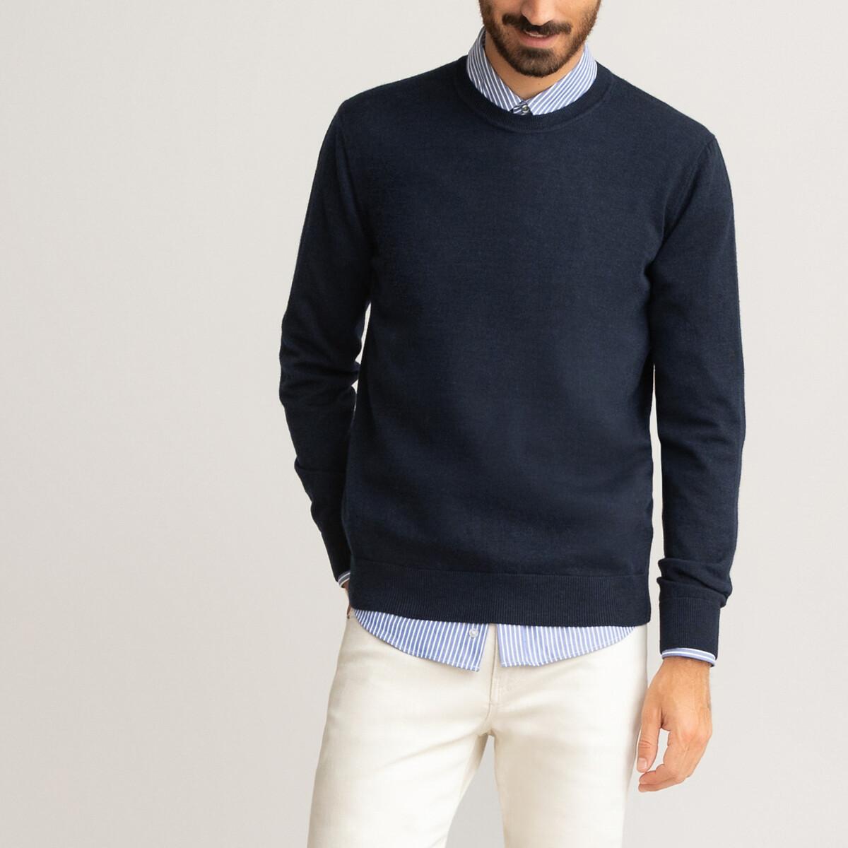 Signature Pullover Aus Merinowolle Herren Blau L von La Redoute Collections