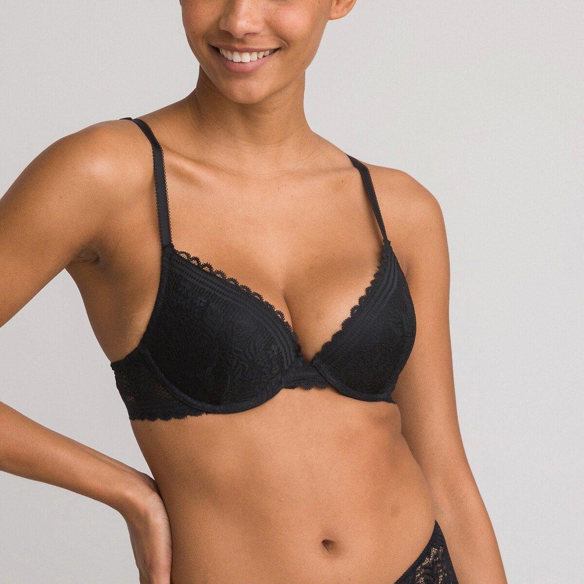 La Redoute Collections - Push-up-BH Signature Jeanne aus Spitze, für Damen, Schwarz, Größe 80/B von La Redoute Collections