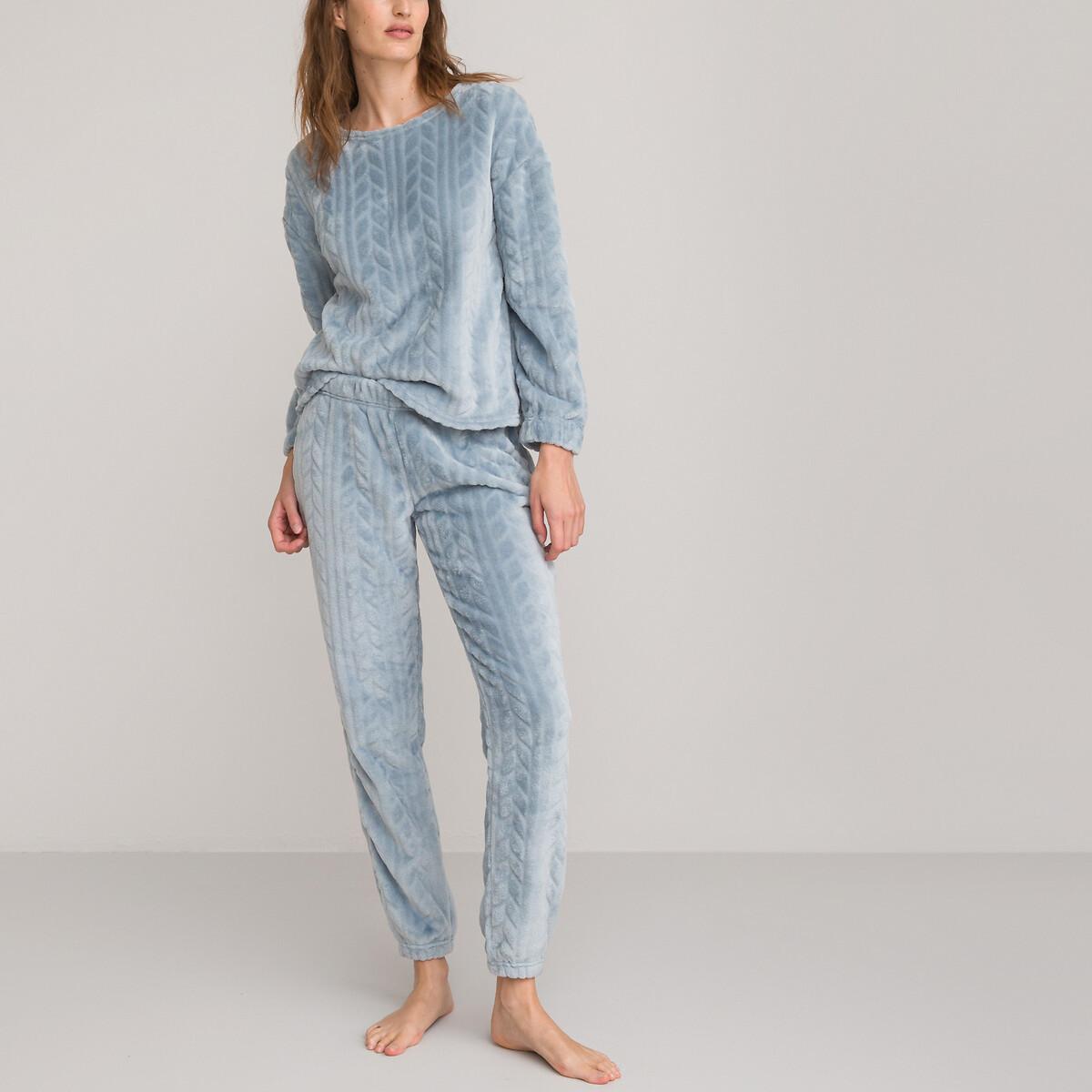 Pyjama Aus Fleece Damen Blau 33/34 von SO'HOME