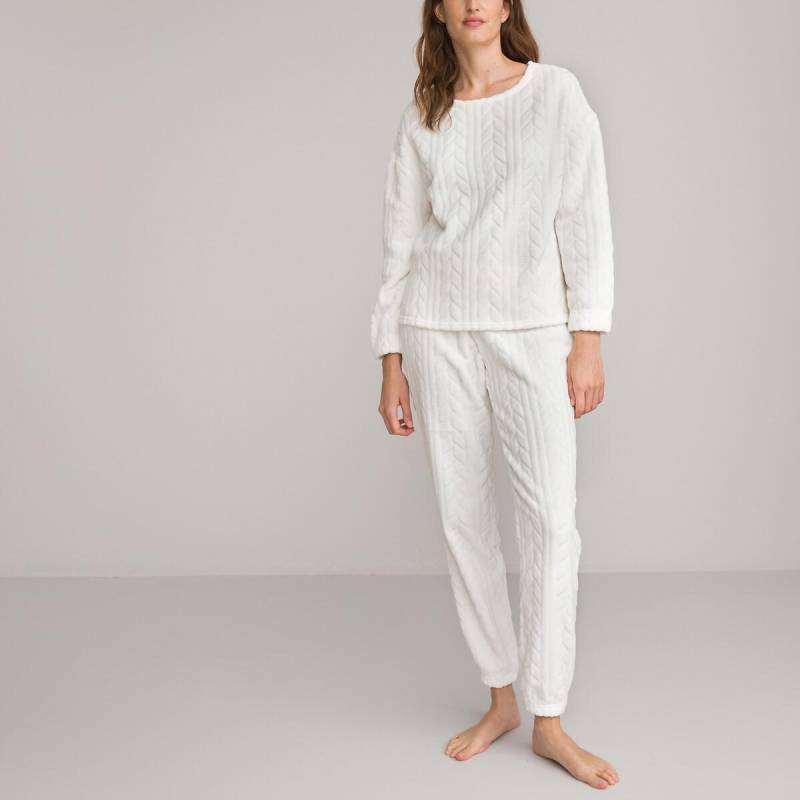 Pyjama Aus Fleece Damen Weiss 38 von SO'HOME