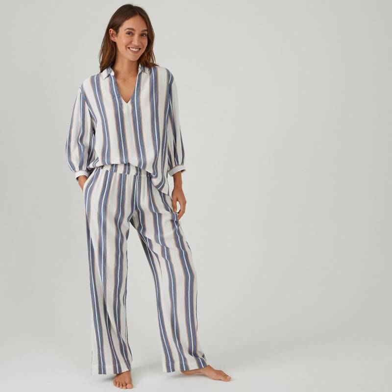 Pyjama Aus Krepon Damen Weiss Bedruckt 40 von La Redoute Collections