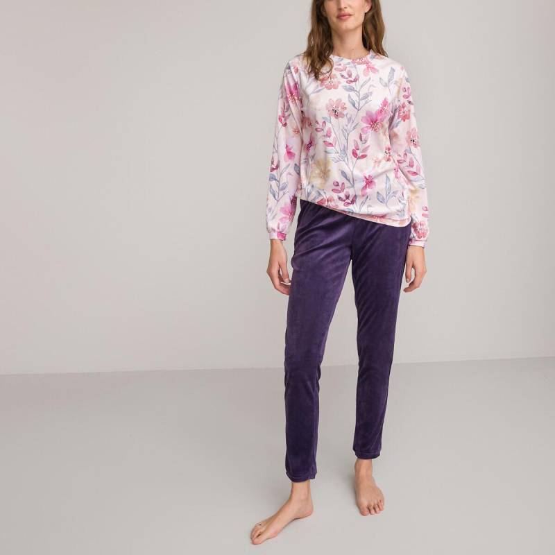 Pyjama Aus Samt Damen Weiss Bedruckt 33/34 von La Redoute Collections