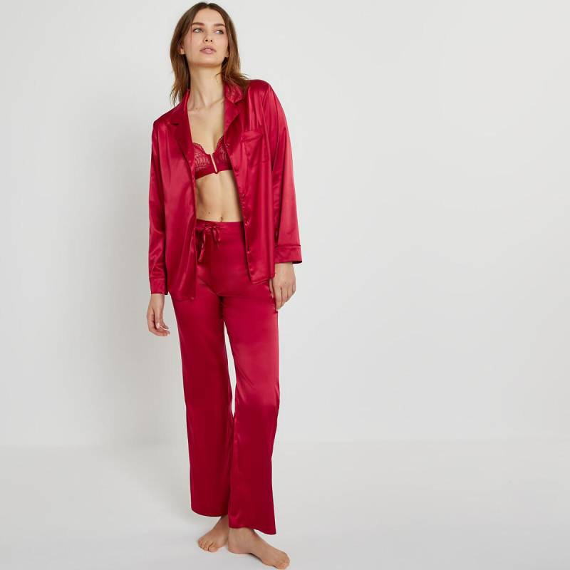 Pyjama Aus Satin Damen Rot 32 von La Redoute Collections