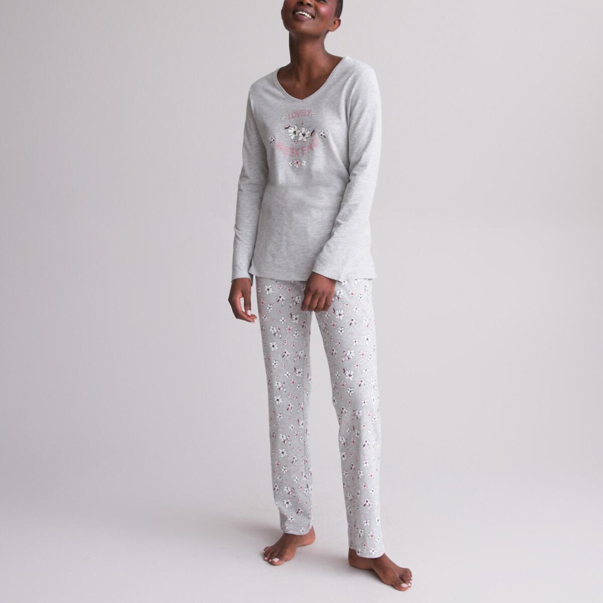 Pyjama Damen Weiss Bedruckt 33/34 von La Redoute Collections