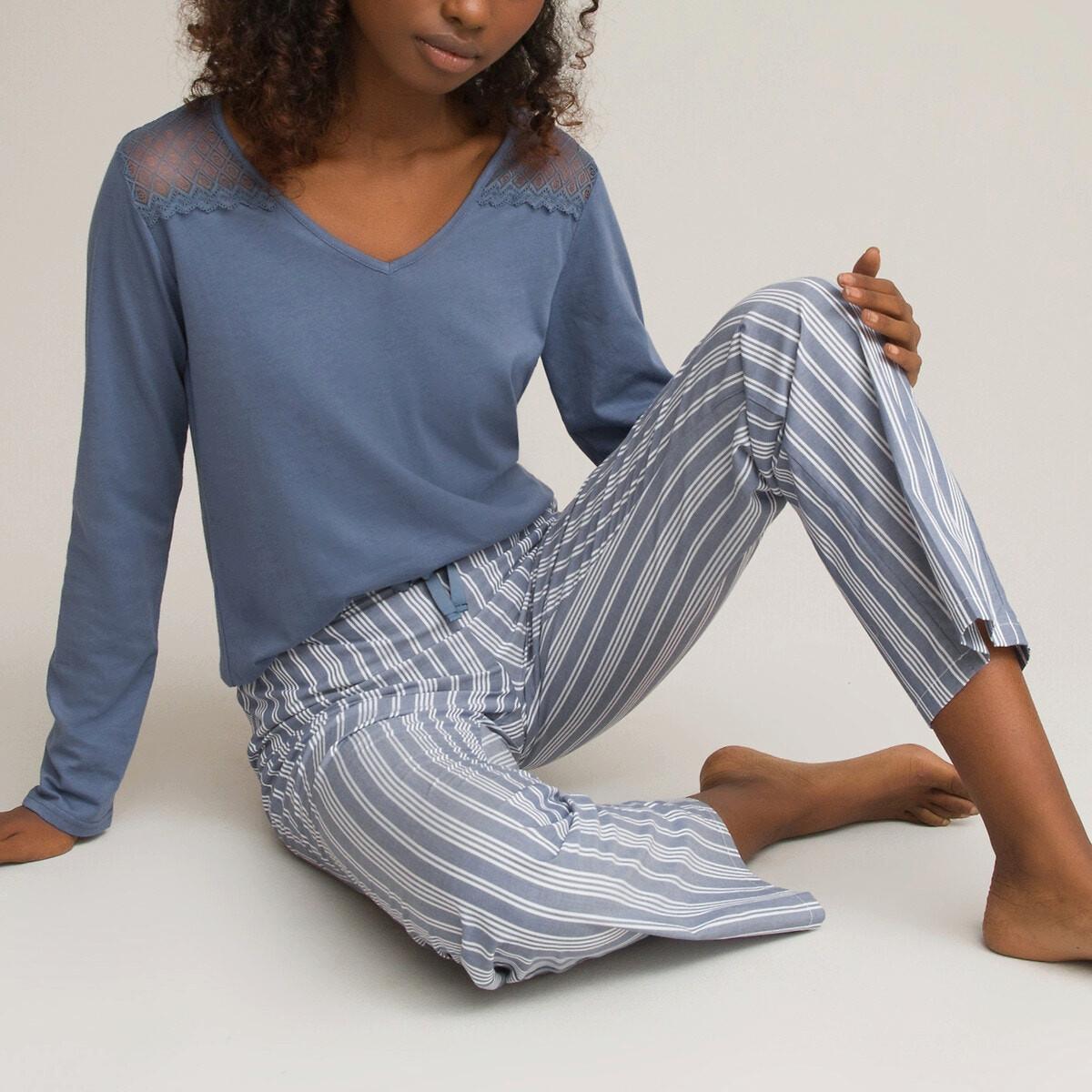 Pyjama Damen Weiss Bedruckt 36 von La Redoute Collections