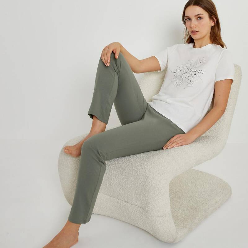 Pyjama Mit Kurzen Ärmeln Damen Weiss Bedruckt 33/34 von La Redoute Collections