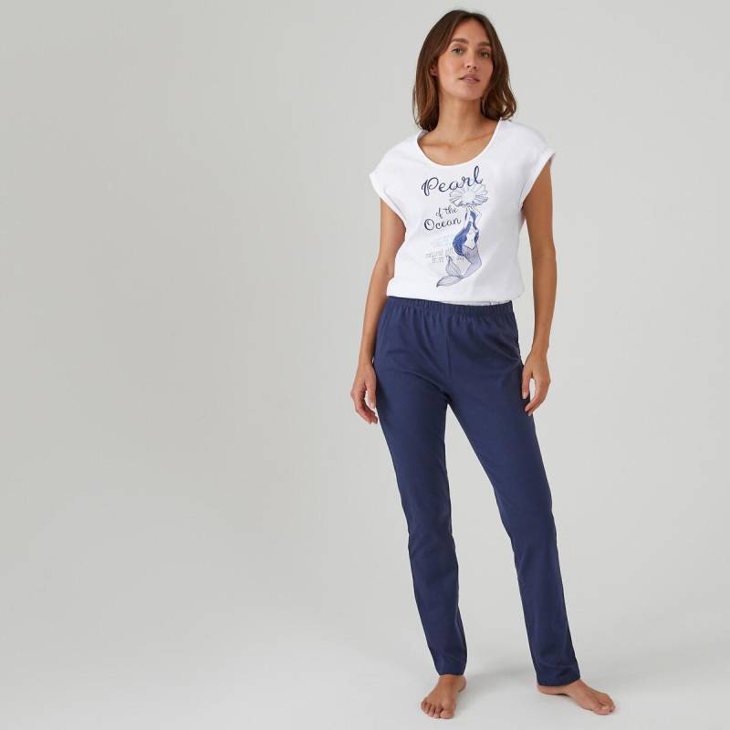 Pyjama Mit Kurzen Ärmeln Damen Weiss Bedruckt 33/34 von La Redoute Collections