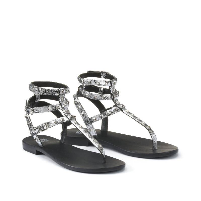 Römersandalen Aus Leder Damen Grau 36 von La Redoute Collections