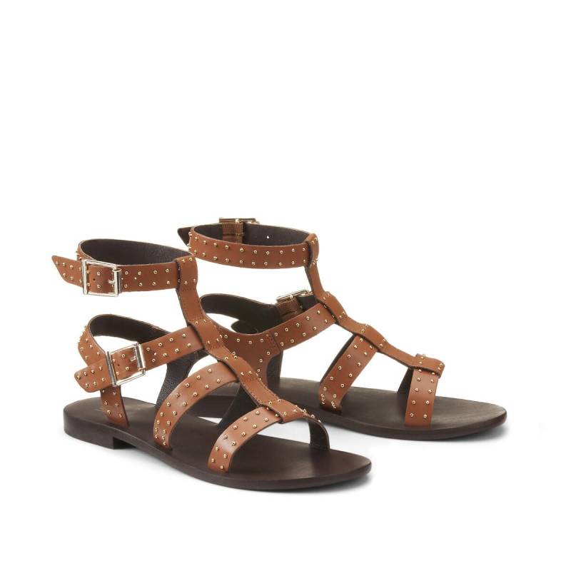 Römersandalen Mit Nietendetails Damen Braun 36 von La Redoute Collections