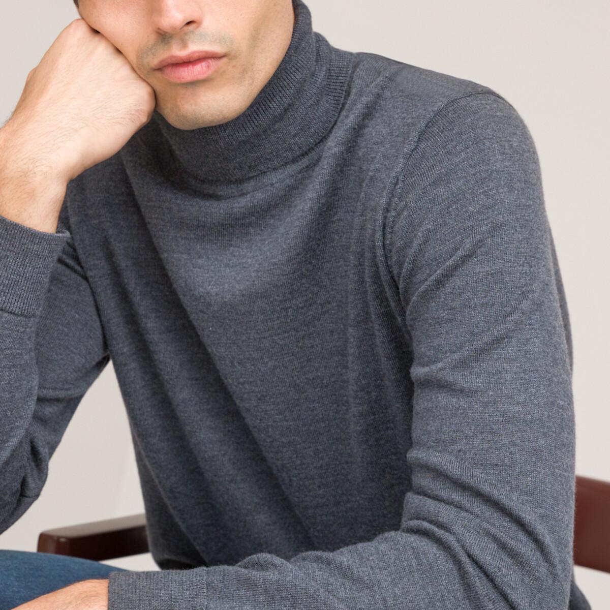 Rollkragenpullover Aus 100% Merinowolle Herren Grau XXL von La Redoute Collections