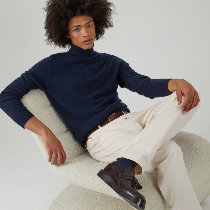 Rollkragenpullover Aus Kaschmir Herren Blau L von La Redoute Collections