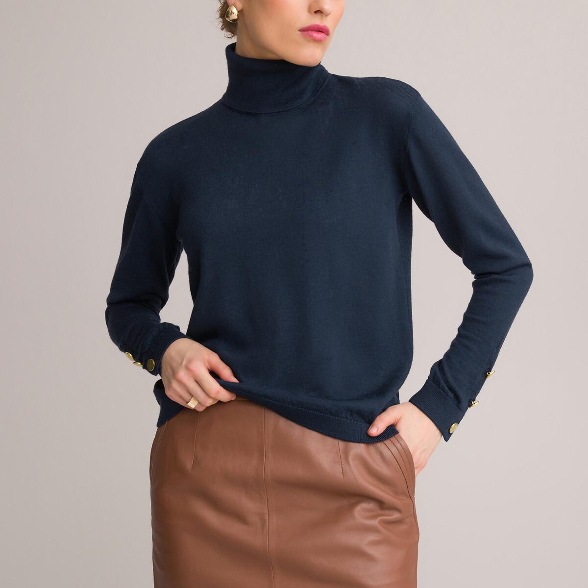 Rollkragenpullover Damen Blau 38 von La Redoute Collections