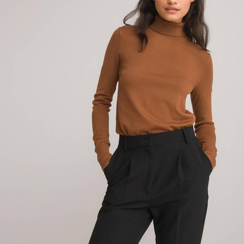 Rollkragenpullover Damen Braun S von La Redoute Collections