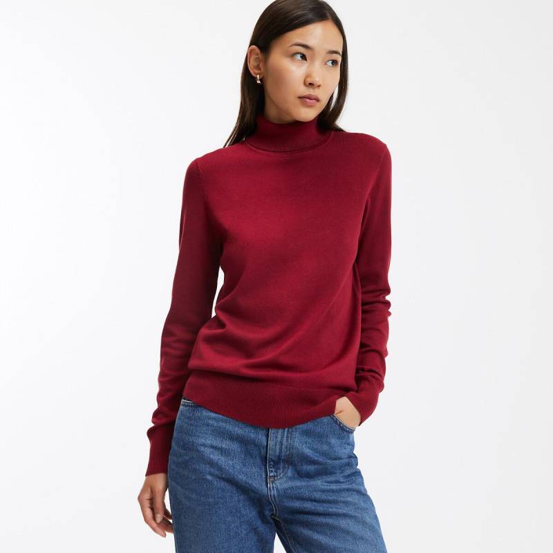 Rollkragenpullover Damen Rot L von La Redoute Collections