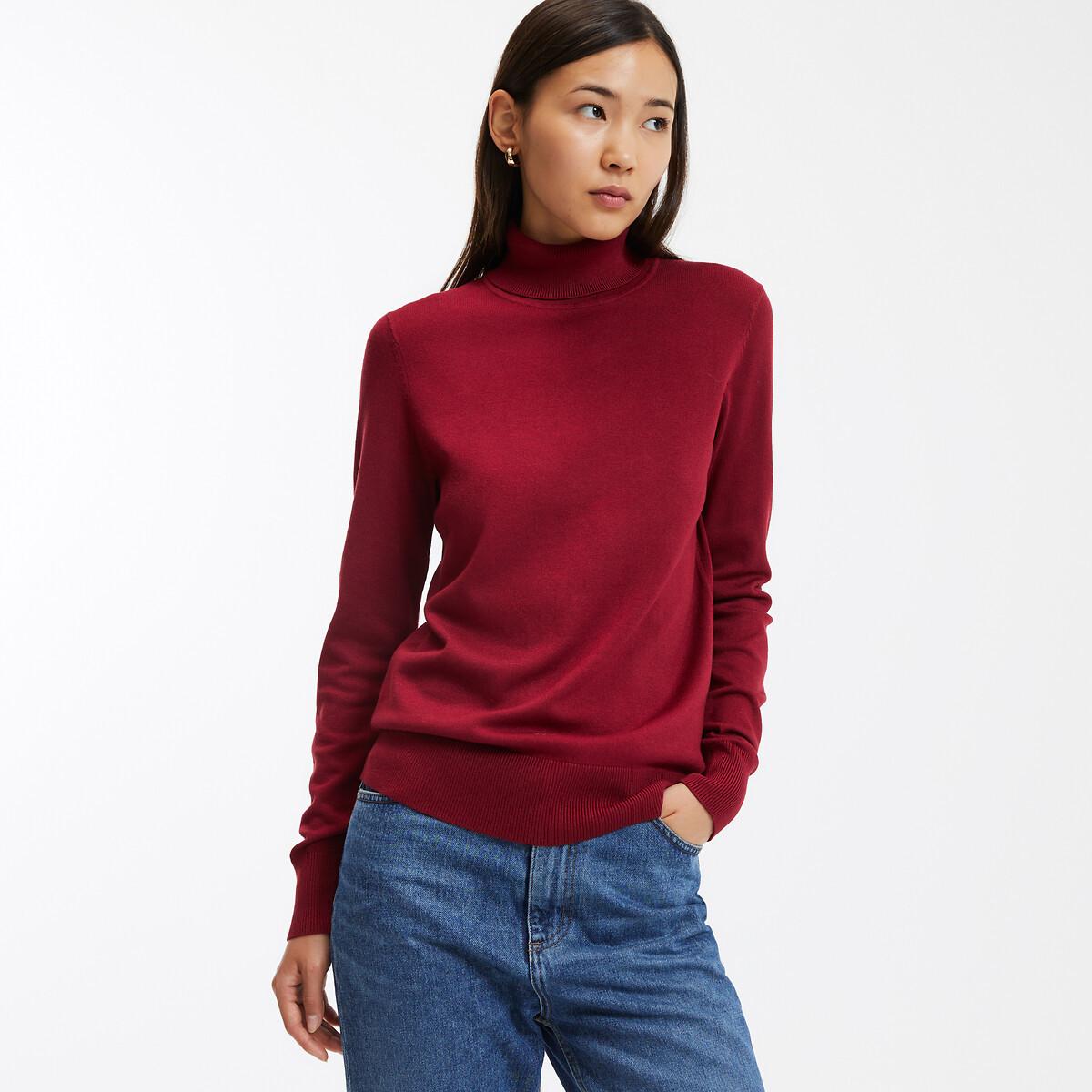 Rollkragenpullover Damen Rot M von La Redoute Collections