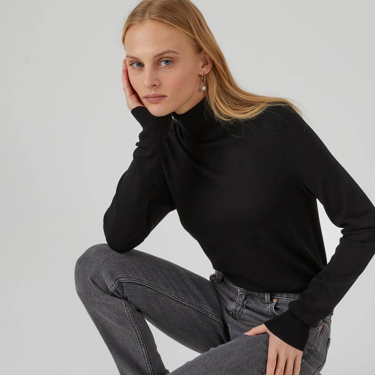 Rollkragenpullover Damen Schwarz M von La Redoute Collections