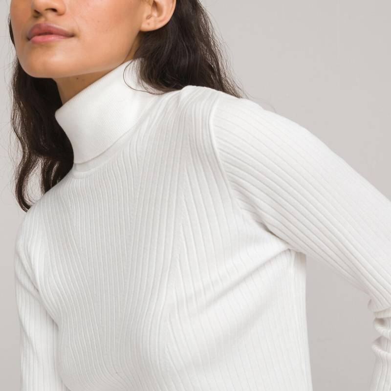 Rollkragenpullover Damen Weiss L von La Redoute Collections