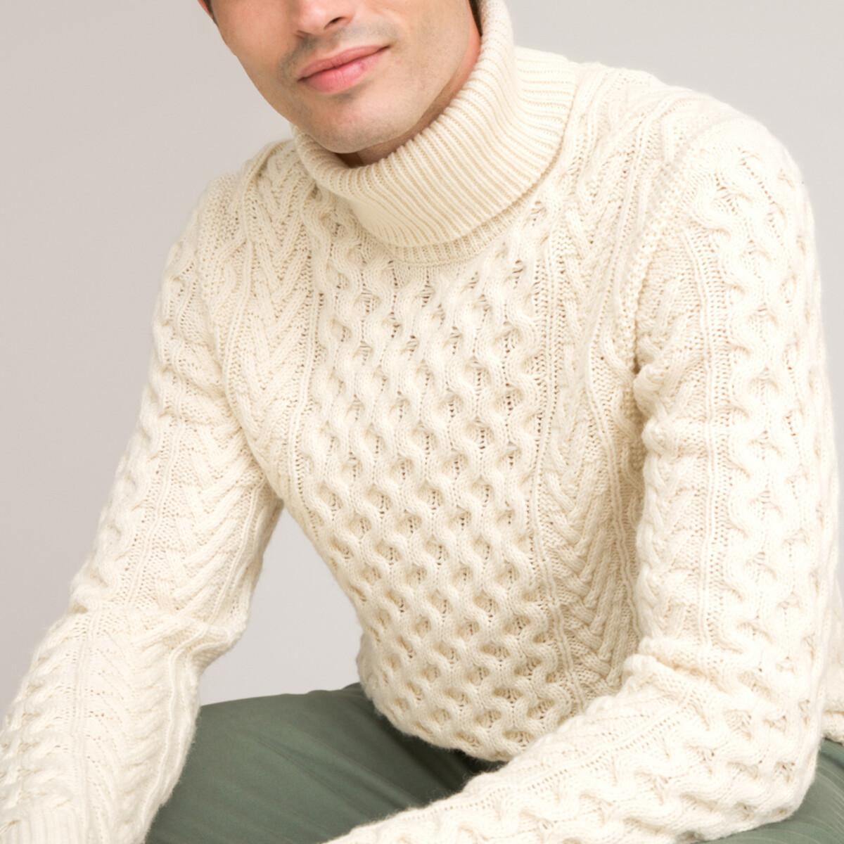 La Redoute Collections - Rollkragenpullover mit Zopfmuster, für Herren, Beige, Größe 3XL von La Redoute Collections