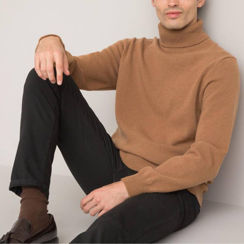 Rollkragenpullover Signature Aus Lambswool Herren Braun 3XL von La Redoute Collections