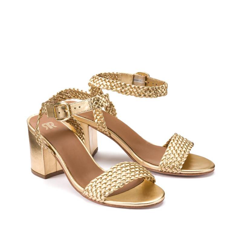 Sandaletten Aus Geflochtenem Leder Damen Gold 37 von La Redoute Collections