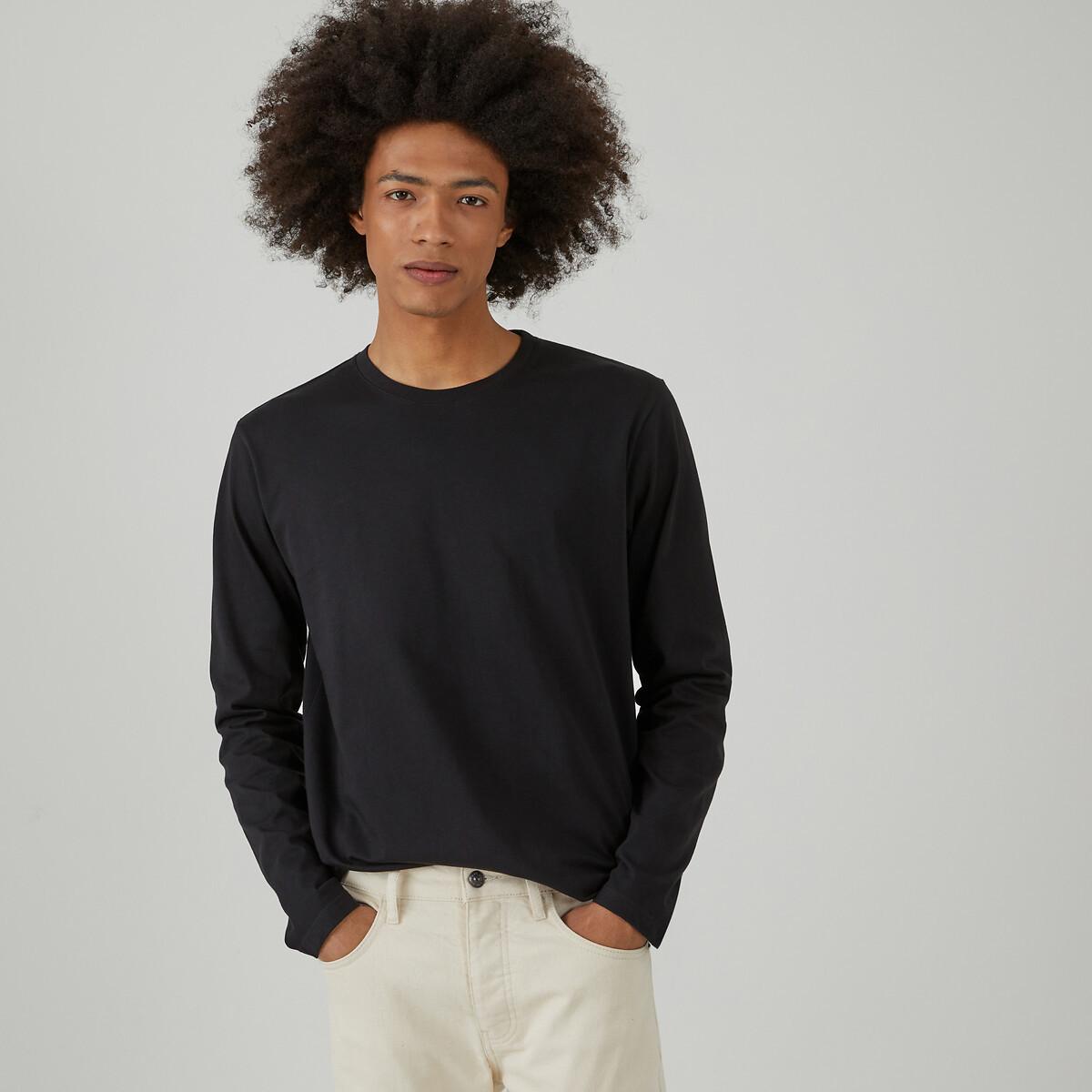 La Redoute Collections - Langarm-Shirt mit rundem Ausschnitt, für Herren, Schwarz, Größe M von La Redoute Collections