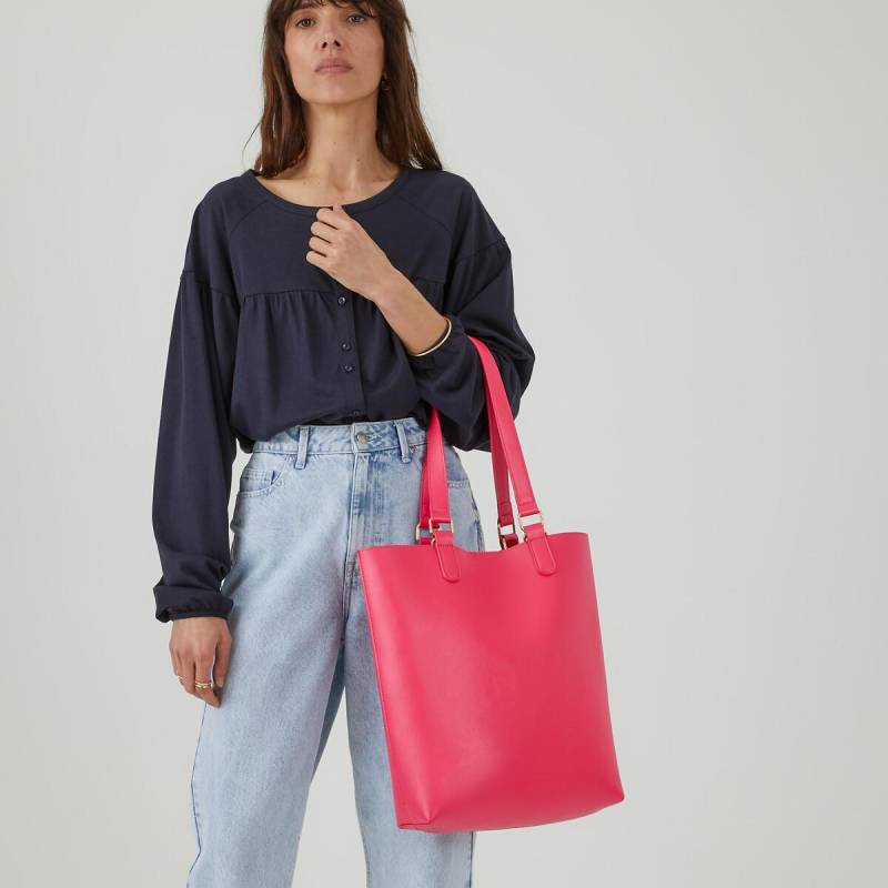 Shopper Mit Griffen Und Henkeln Damen Rosa ONE SIZE von La Redoute Collections