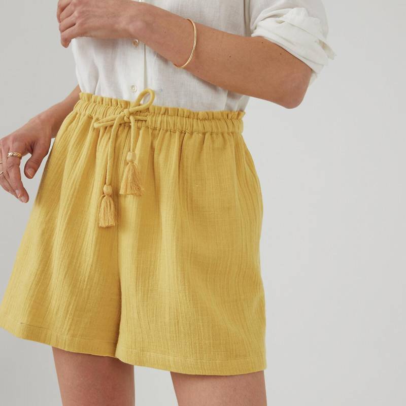 Shorts Aus Baumwoll-musselin Damen Gelb 34 von La Redoute Collections