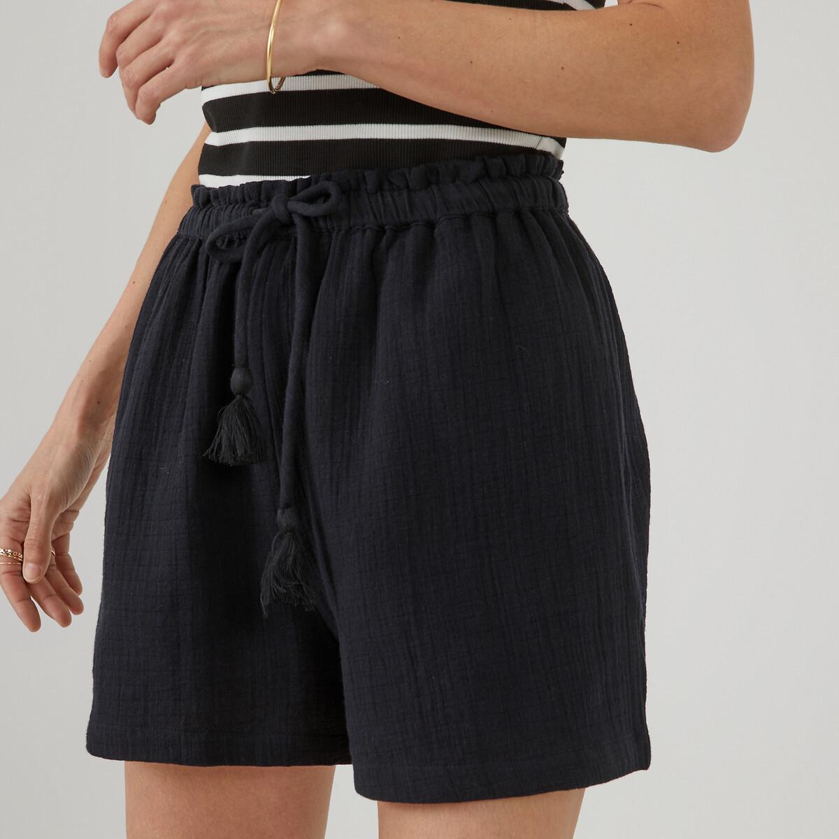 Shorts Aus Baumwoll-musselin Damen Schwarz 32 von La Redoute Collections