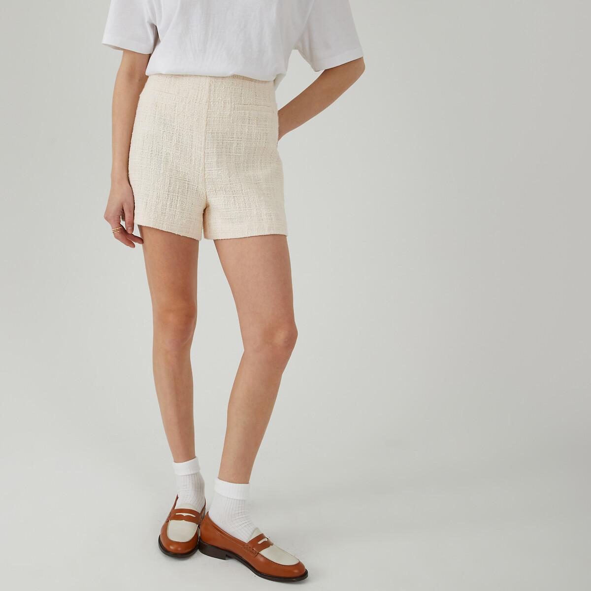 High-waist-shorts Aus Tweed Damen Weiss 34 von La Redoute Collections