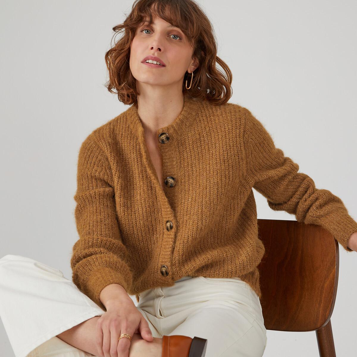 La Redoute Collections - Signature Cardigan AMBROISE, für Damen, Braun, Größe XXL von La Redoute Collections