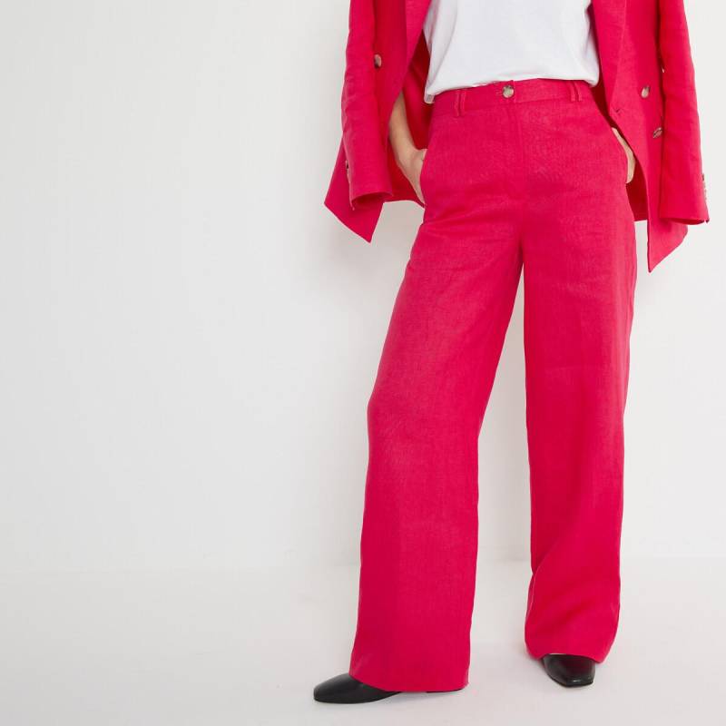 Signature Leinenhose Damen Rosa 38 von La Redoute Collections