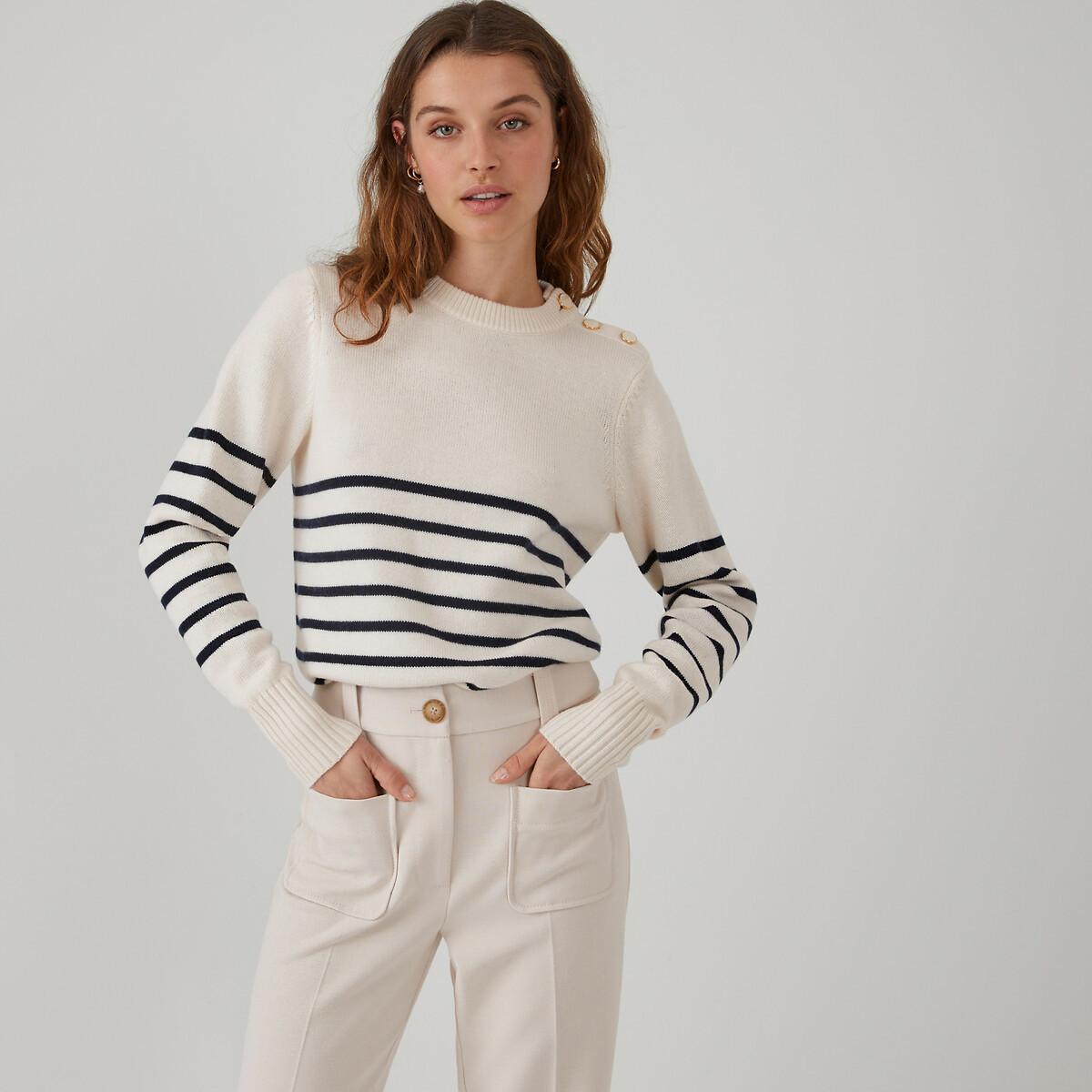 Signature Pullover Mit Matrosenstreifen Damen Weiss L von La Redoute Collections