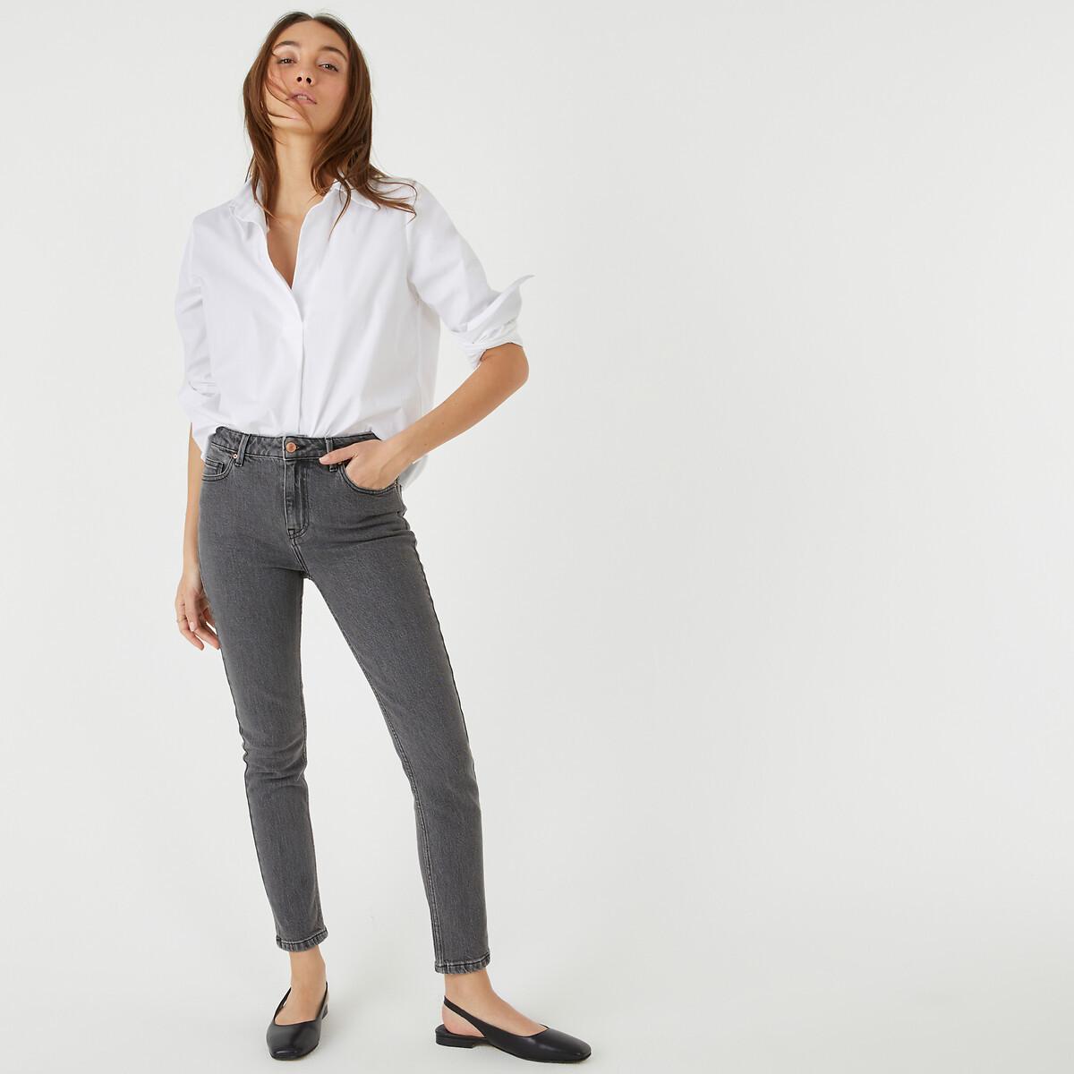 Slim-fit-jeans Damen Grau 32 von La Redoute Collections