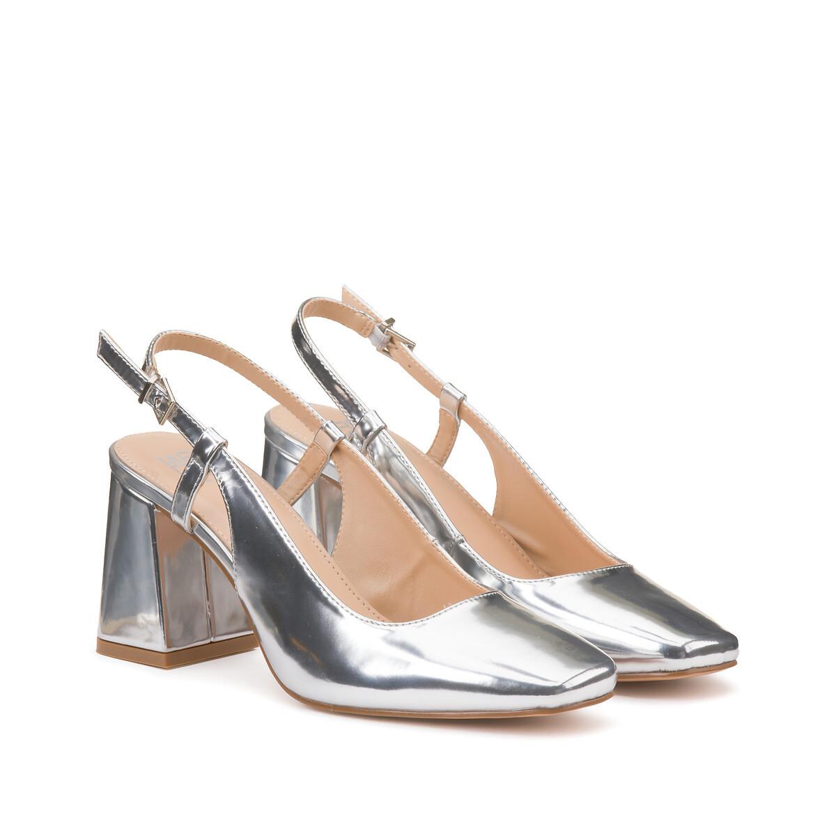 Slingback-pumps In Spiegelglanz-ausführung Damen Grau 36 von La Redoute Collections