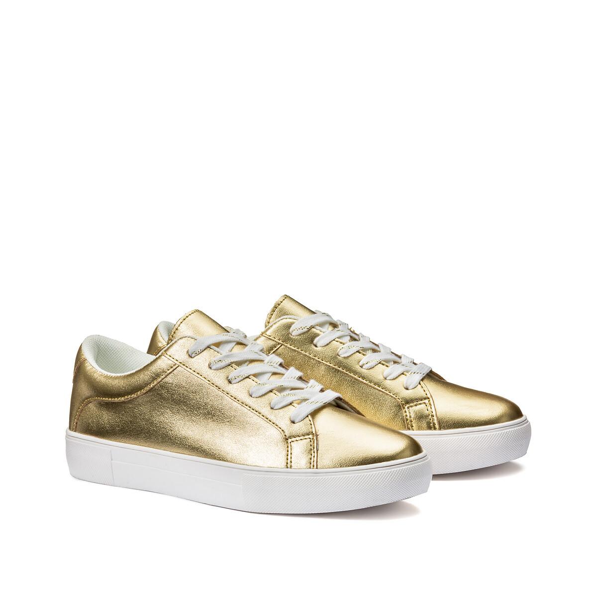 Sneakers In Metallic-optik Damen Gold 37 von La Redoute Collections