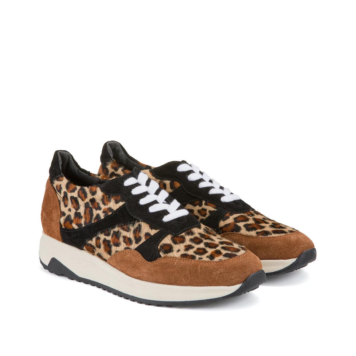 Sneakers Mit Leoparden-print Damen Braun 37 von La Redoute Collections