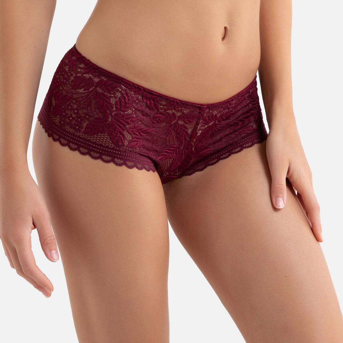 La Redoute Collections - Spitzen-Shorty Signature JEANNE, für Damen, Beige, Größe 33/34 von La Redoute Collections