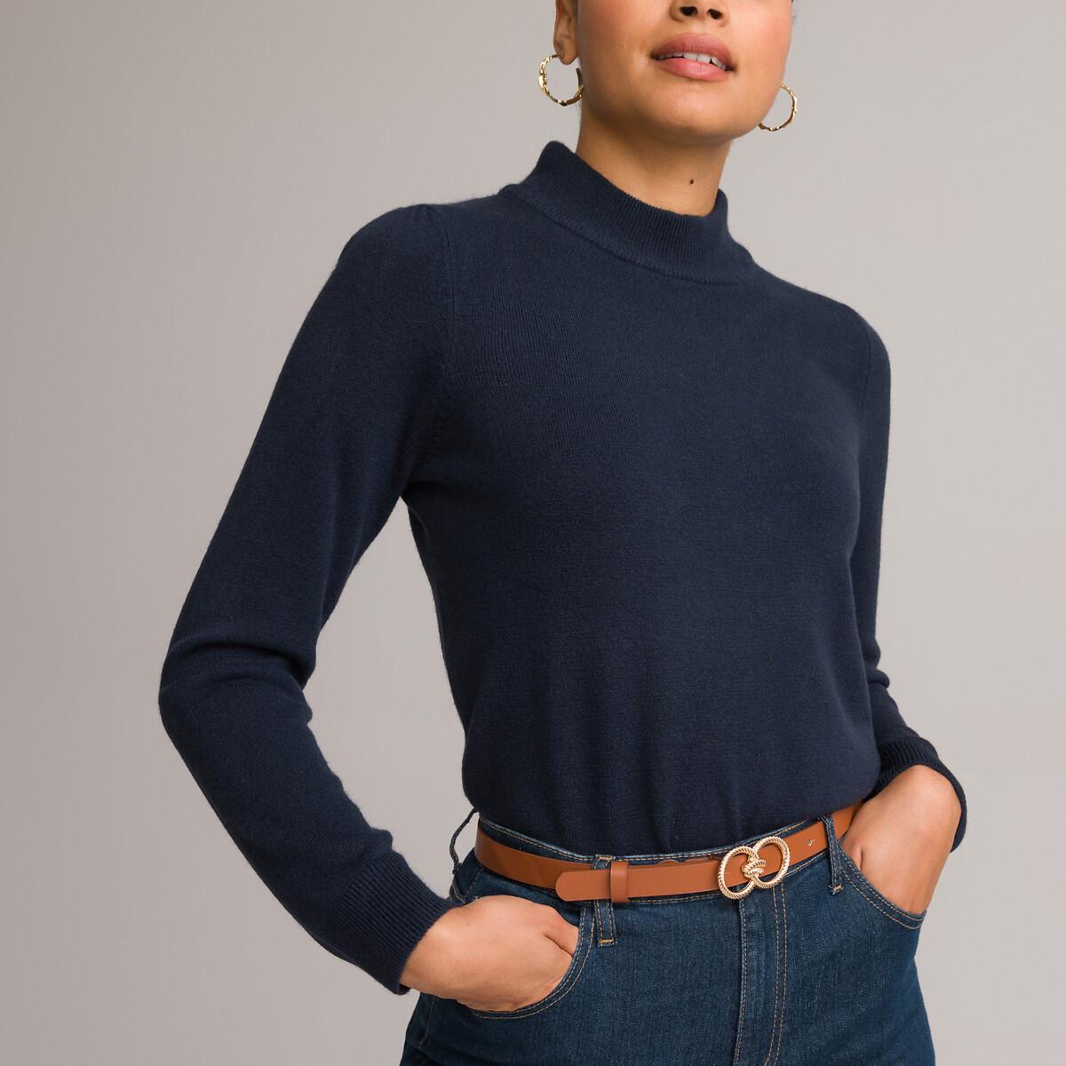 Stehkragenpullover Aus Weichem Strick Damen Blau 46 von La Redoute Collections