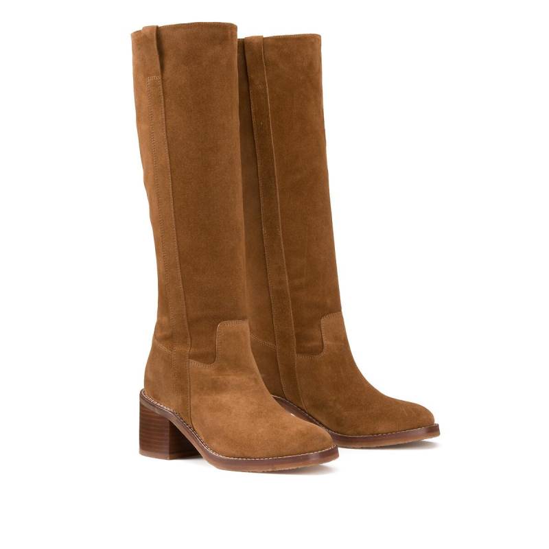 Stiefel Aus Veloursleder Damen Braun 38 von La Redoute Collections