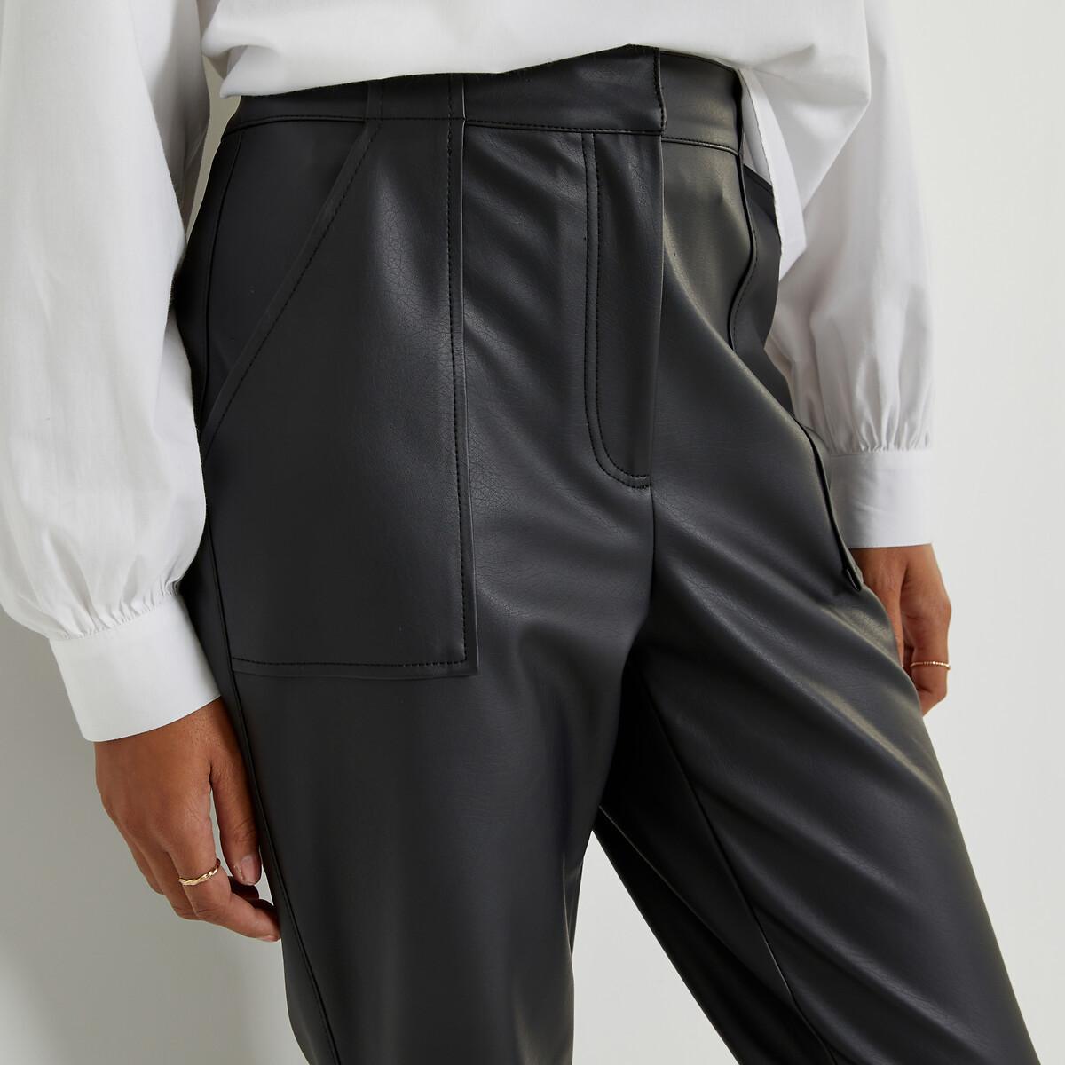 Straight-leg-hose Aus Lederimitat Damen Schwarz 34 von La Redoute Collections