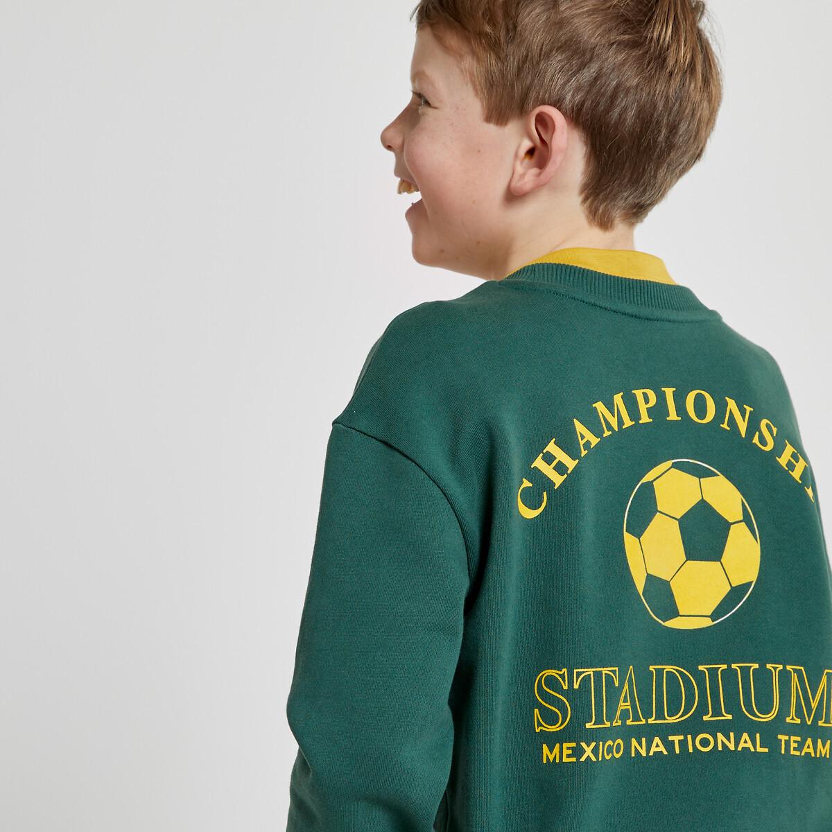 Sweatshirt Mit Footballprint Jungen Grün 102 von La Redoute Collections