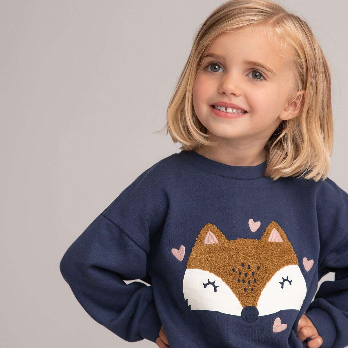 Sweatshirt Mit Frottee-fuchs Unisex Blau 18M von La Redoute Collections