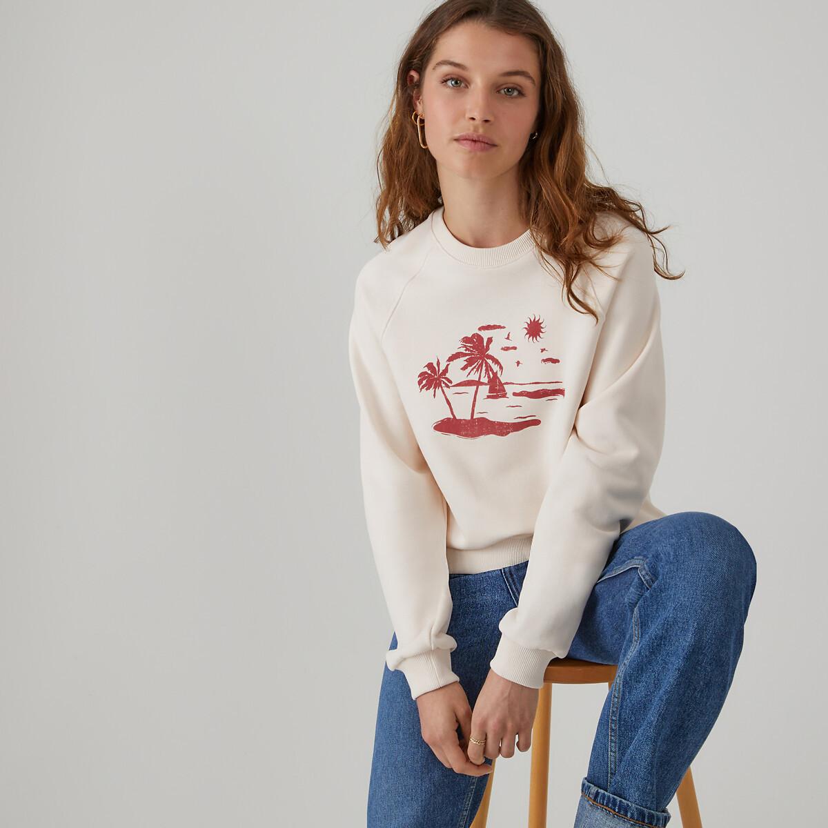 Sweatshirt Mit Rundem Ausschnitt Damen Weiss L von La Redoute Collections