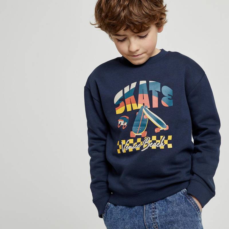 Sweatshirt Mit Rundem Ausschnitt Und Skatermotiv Jungen Blau 3A von La Redoute Collections