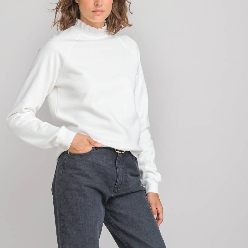 Sweatshirt Mit Strickkragen Damen Weiss L von La Redoute Collections