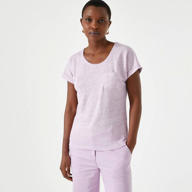 T-shirt Aus Leinen Damen Beige 38 von La Redoute Collections