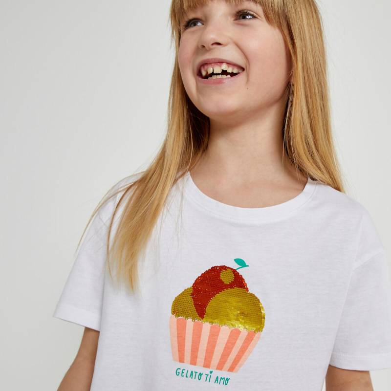 T-shirt Mit Paillettenmotiv Glace Mädchen Weiss 3A von La Redoute Collections